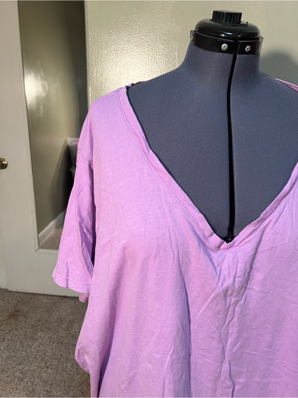 Ava & Viv Women’s Plus Size 4X V-Neck T-Shirt Short Sleeve Light Purple Lavender - Picture 4 of 9